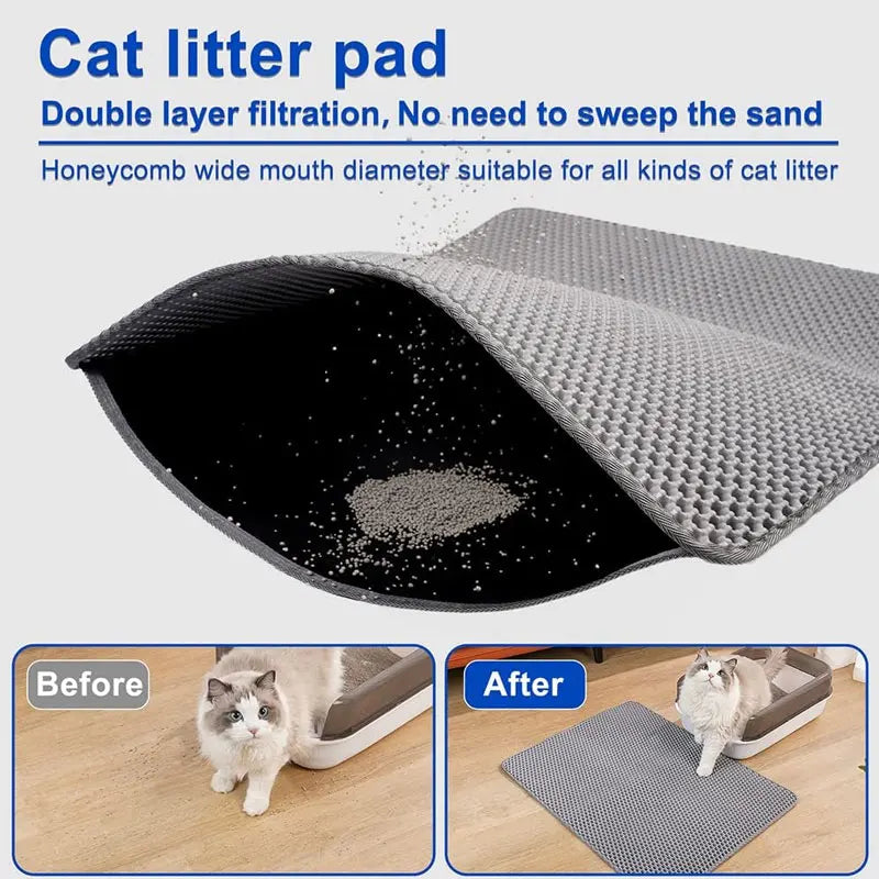 🔥Klare Katzenstreumatte – Halten Sie Ihre Böden sauber und streufrei!